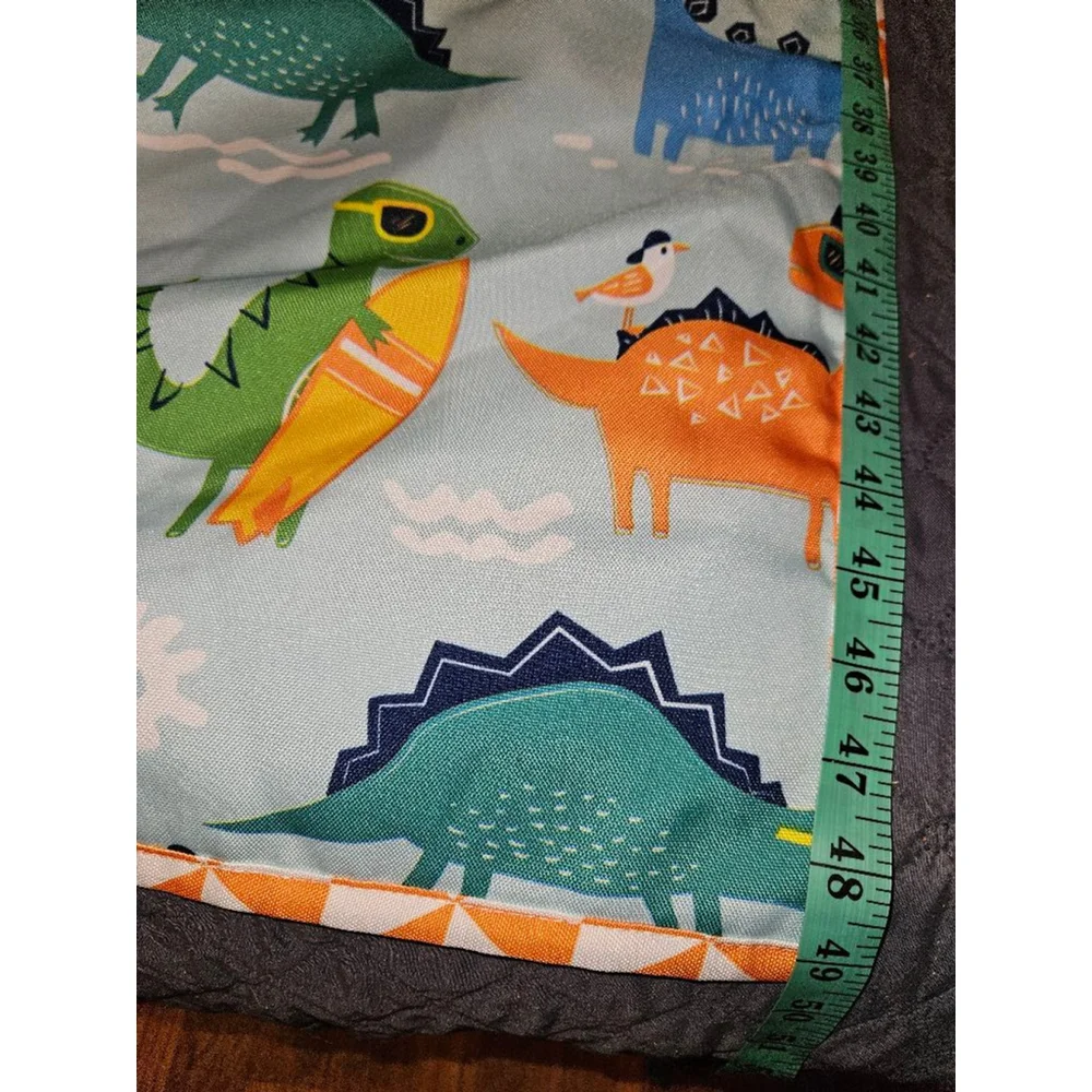 Tommy Bahama Reversible Duvet Dinosaurs Blanket 50 in x 60 Blue Green Multi